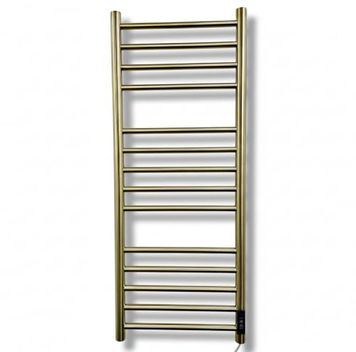 Manissa Siena Brushed Brass Electric Heated Towel Rail 400mm W x 1000mm H