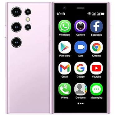 Mini smartphone pour enfants avec écran tactile HD de 3, double SIM, Android compact - 2 Go + 16 Go, identification faciale, Wi-Fi (violet brume)