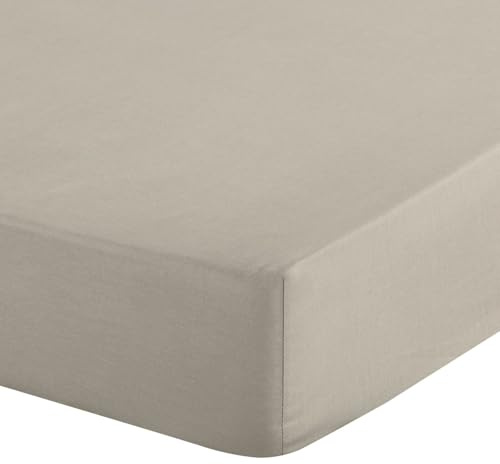 Eurofirany - Spannbettlaken 100x200 - Bettlaken Basic aus Baumwolle, Spannbetttuch mit Gummizug, Widerstandsfähig - für Dicke Matratzen 30 cm Tiefe Tasche - Viele Farben, Beige