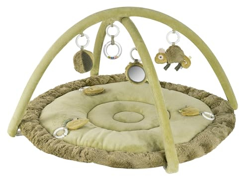 Fehn 3-D Activity-Decke Chamäleon – Spielbogen & Anhänger für Babys | 7 abnehmbare Spielzeuge fördern Greifen, Sehen und Hören – zum Spielen im Liegen und Krabbeln – für Kleinkinder ab 0 Monaten