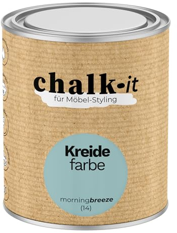 chalk-it Kreidefarbe 750ml (14) Morning Breeze Möbel Farbe Shabby Chic Holzlack Natur Vintage Look Möbellack Erfüllt EN71-3 Sicher Kindermöbel Spielzeuge