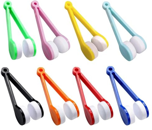 8 Stück Glasses Cleaner, Mini Tragbare Brillenreiniger, Mikrofaser Reinigungsbürste, Kompakter Brillenreinigungsstab, Praktische Reinigungshilfe, für Unterwegs, Accessoire für Seh und Sonnenbrille