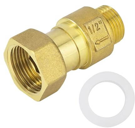 Messing Rückschlagventil, 1 Stück 3/4 Innengewinde x 1/2 Außengewinde Rückflussverhinderer für Pumpe, Waschmaschinen, Garten, Brunnen, Fass, Wasserleitung