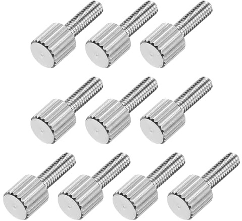 sourcing map Rändelschrauben, M2,5 x 8 mm, 304 Edelstahl, Flachkopf, gerändelt, Vollgewinde, Rändelschrauben, Befestigungselemente für Zuhause, Elektronik, Maschine, 10 Stück