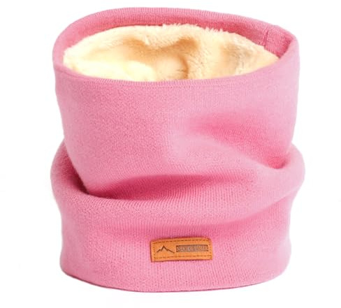 KeliSphere Winter Thermal Fleece Neck Warmer for Men & Women Thick Knit Cold Weather Scarf, Pink