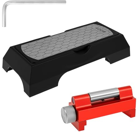 Chisel Sharpening Kit Aluminium Alloy Diamond Sharpening Stones Set Adjustable Angel Chisel Sharpening Jig Precise Gouge Sharpener with Sharpening Stand and Hex Wrench for Kitchen and Outdoor Use