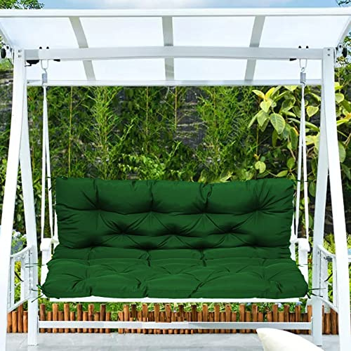 Cuscino impermeabile per dondolo da esterno, con schienale, imbottitura spessa, baldacchino verde, 150 x 100 x 10 cm, comodo, cuscino di ricambio per sedia a dondolo da giardino