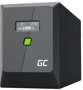 Greencell UPS 1500 VA 1050 W PowerProof con Pantalla LCD – SAI con Onda sinusoidal Pura, protección de Corriente fiable, protección contra sobretensiones, alimentación de Emergencia para