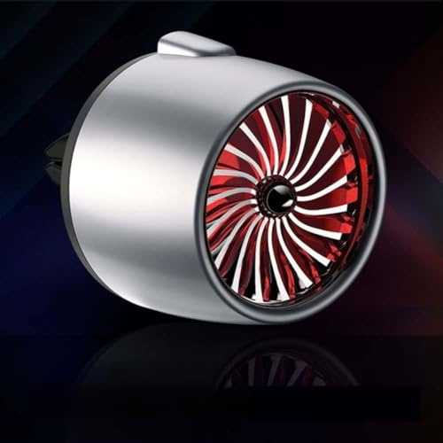 Diffuseur d'aromathérapie de voiture avec lumière ambiante et rotation fluide pour la plupart des véhicules, support de parfum pour grille d'aération avec parfum durable, B (lumière rouge grise)