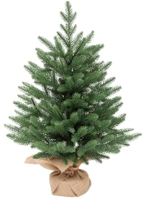 Oshhni Künstlicher Tischweihnachtsbaum, realistischer, Kleiner, künstlicher Weihnachtsbaum für Büro, Wohnzimmer, drinnen und draußen, 50 cm Fichte
