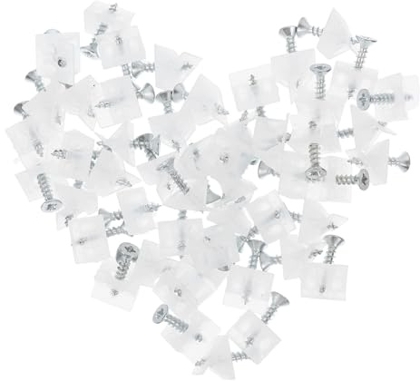BUGUUYO 50 piezas Cuñas Plásticas Soporte Ángulo para Fondo Muebles Armarios Estanterías Fijación Rápida y Resistente