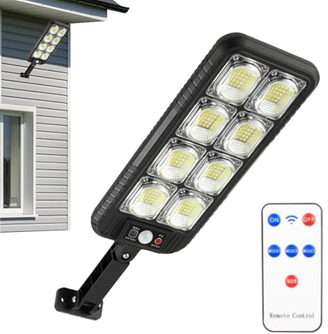 Proiettore di sicurezza per esterni a risparmio energetico con sensore di movimento per illuminazione stradale a LED a energia solare con telecomando