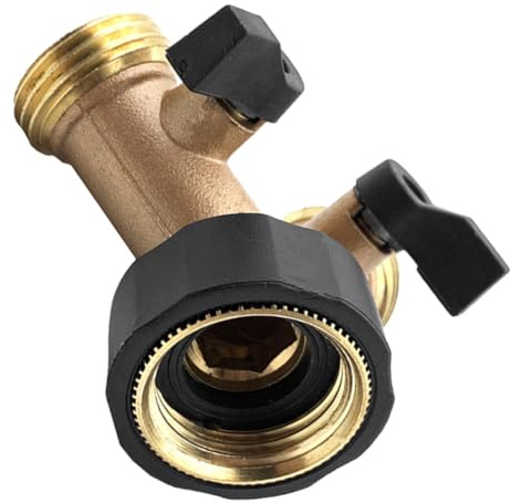 Artibetter Gartenschlauchverteiler 2 Wege mit Absperrventilen Robustes ABS Vernickeltes Material 1 Zoll Anschluss Kompatibel für Gartenbewässerung und Waschen