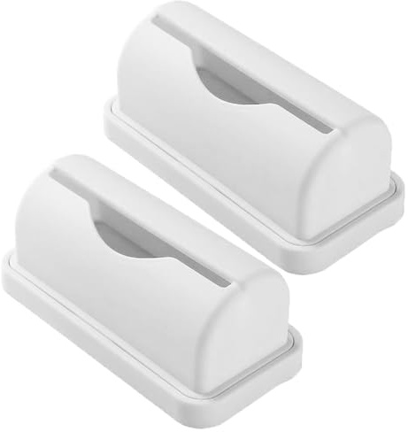 Uanqfegy Självhäftande papperskorgsdispenser, 2 st väggmonterade foderhållare i plast för skåp, 6 x 3