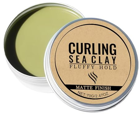 Curling Hair Clay - Matte Finish Long Lasting Natural Look Hair Styling Clay, Strong Hold Curl Defining Hairs Wax Clays for Men Women, Texturizing Hairs Styling Product for Daily Use Stage Performance