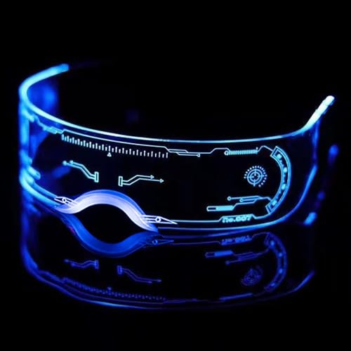 Générique 7 Colors Bright LED Visor Glasses with 3 Futuristic Lighting Modes for Party Cosplay Halloween
