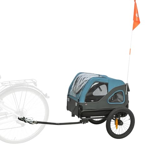 TRIXIE Hunde Fahrradanhänger - blau/grau