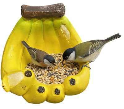 Mangeoires à oiseaux d'extérieur Décor Extérieur Résistant Aux Intempéries | Petite sculpture mangeoire à oiseaux banane Pour Jardin Cour Terrasse Porche Arbre Ornithologie Aménagement
