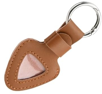 Nyckelring med plektrumhållare, 3st Guitar Pick Hållare Nyckelring Svart, Brunt PU-läder(Brown)