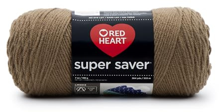 Red Heart Super Saver Yarn, Acrylic, Cafe Latte, 22.86 x 7.62 x 7.62 cm (E300.0360)