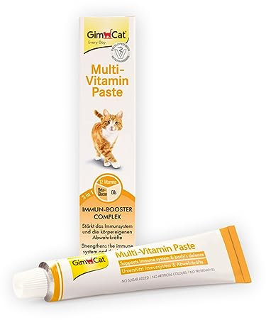 GimCat Multi-Vitamin Paste - Gesunder Katzensnack aktiviert Abwehrkräfte und stärkt das Immunsystem - 1 Tube (1 x 50 g)