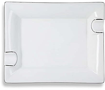 Lifestyle-Ambiente HA - Cenicero para Puros (Porcelana, 2 estantes, 655 g), Color Blanco y Plateado