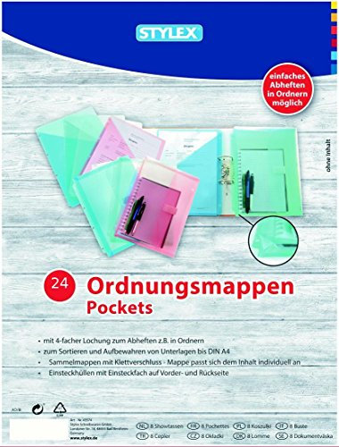 24 Ordnungsmappen/je 12 Sammelmappen & Einsteckhüllen