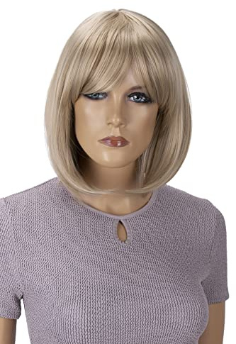 CAISHA Perücke Bob Wig Cosplay Fasching Halloween Blond WB3