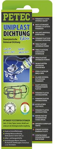 PETEC Uniplastdichtung Dichtmasse Motor für Getriebe, Ventildeckel | Plastische Motordichtmasse hitzebeständig ölbeständig 80 ml Dichtmittel nur in Verbindung mit Feststoffdichtungen 97510