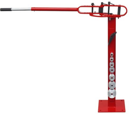 vidaXL Máquina Dobladora Manual de Tubos de Acero 100 cm Roja Curva Tuberías
