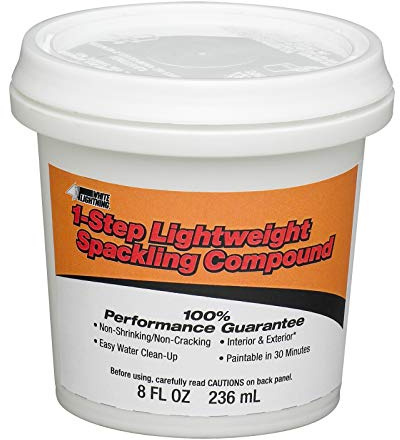 White Lightning WL60512 1-Step Lightweight Spackling Compound, White, 1/2 Pint