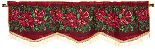 Violet Linen SEASNL VLANCE - Mantovane per finestre, 152,4 x 38,1 cm, motivo stella di Natale