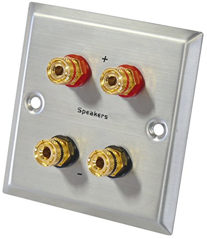 Dynavox Prise murale pour haut-parleurs 4 borniers pour fiches banane Acier inoxydable (Import Allemagne)
