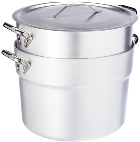 Pentole Agnelli ALMA15236 Pentola Cuociverdure E Couscous Con Casseruola Per Cottura A Vapore Spessore 3 Millimetri Completa Di Coperchio E Due Maniglie Inox, Diametro 36 cm