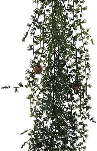 Künstliche LÄRCHENGIRLANDE ca 190 cm mit Natur- Zapfen.