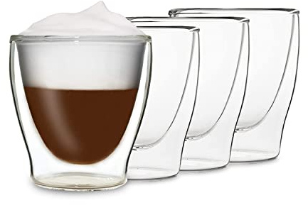 Coffret de 4 verres DUOS® Latte Macchiato de 200 ml, verres à double paroi pour Latte Macchiato, verres à café à double paroi, verres à thé, verres à cappuccino, verres à café glacé