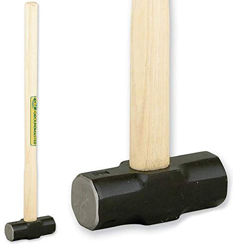 GroundMaster 7lb Double-Faced Sledge Hammer - 36 Durable Hickory Shaft Tool