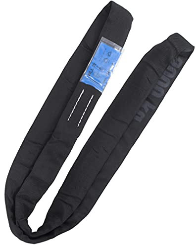 2 Tonne Black Endless Round Sling Lifting Polyester Circular Webbing Cargo Strap Hoist Strop Certified EN1492 CE (0.5mtr)