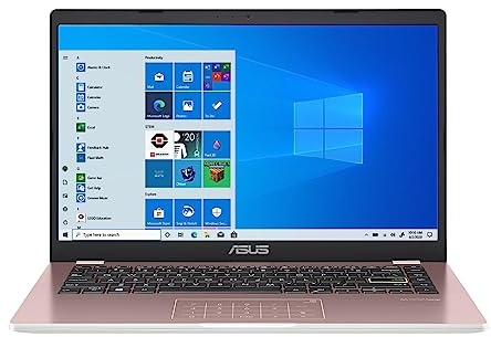 Asus E410 Intel Celeron N4020 4GB 64GB 14 pulgadas HD LED Win 10 Laptop (oro rosa)
