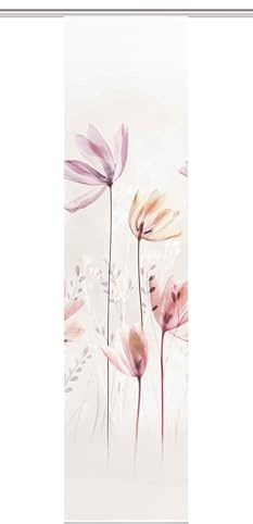 Vision S 84067 | Schiebegardine KUKAT, Digitaldruck auf Bambus-Optik, mit Blumen-Motiv, 260x60cm, Farbe: Natur