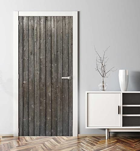 MyMaxxi Türtapete selbstklebend - Einteilige Türfolie 90x200 cm - Motiv: Holzwand dunkel Türklebefolie zum verschönern & bekleben der Tür - Türaufkleber aus Klebefolie