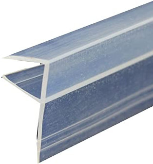 WMLBK Shower Screen Door Seal Glass Strip Replacement 6-10mm Glass, Rubber 2M Bath Seal Strip Effectively Prevents Water from Overflowing, Sealing Strip Curved and Vertical Door (F-10MM), Transparent