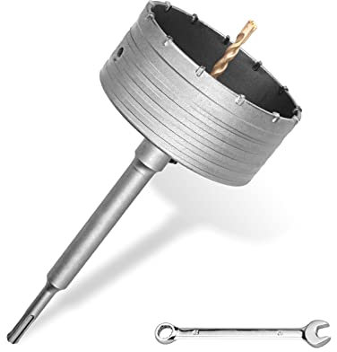 Juego de brocas SDS Plus de 105 mm, rosca M22 SDS Plus, adaptador de 220 mm y broca de centrado de 8 x 110 mm, para mampostería, piedras naturales, areniscas, piedras artificiales, hormigón, mármol