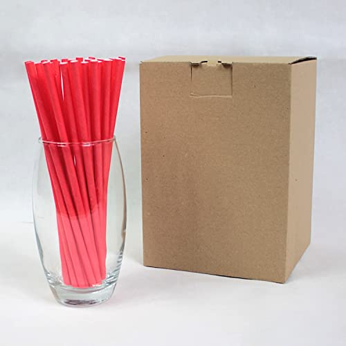 Bright Red Paper Straws (6mm x 200mm) - Pack Size 500 - FSC Certified/Food Safe/PFAS Free/Biodegradable/Eco-Friendly/Durable/Suitable for All Occasions