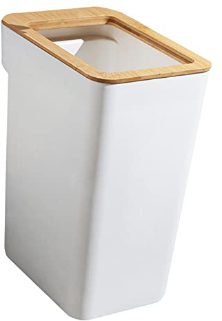 predolo Klein Mülleimer Müllcontainer Papierkorb ohne Deckel für Bad Schlafzimmer Wohnzimmer Büro Küche, Weiß 7L