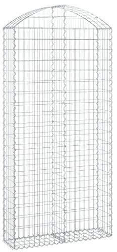 vidaXL Gabion bågformad 100x30x200/220 cm galvaniserat järn, gabionkorg, stenmur, gabionmur, gabionkorgar, stenmurar, gabionvägg