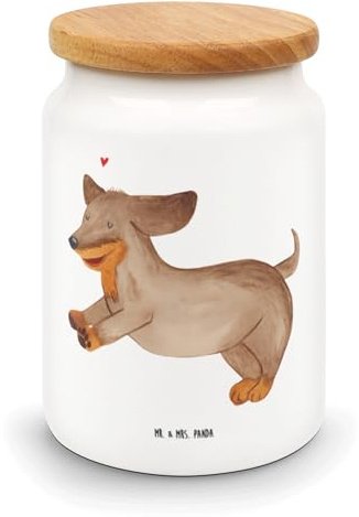 Mr. & Mrs. Panda Kaffeedose Hund Dackel - Geschenk, Herz, Vorratsbehälter, Hunde, Keksdose, Sprüche, Dachshund, leckerlidose, Dose, behälter