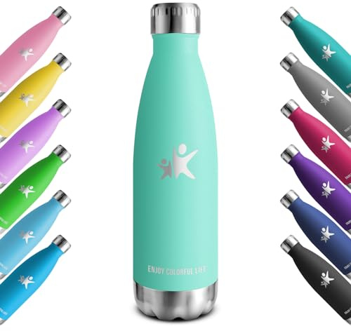 KollyKolla Trinkflasche Edelstahl 750ml, Vakuum Thermosflasche, Wasserflasche BPA-Frei, Auslaufsicher Thermoskanne, Trinkflasche Kohlensäure Geeignet, Isolierflasche, Sport, Schule, Fitness, Sprudel