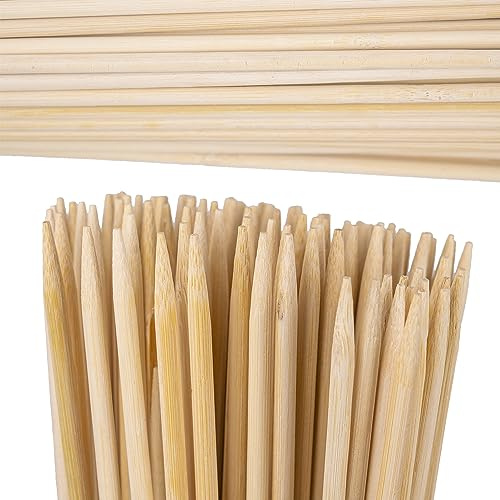Generisch Holz Spieße Sets 30-70cm Stockbrot Spieße Schaschlikspieße aus Bio Holz zum basteln, als Grillspieße, Rankhilfe Holz für Maiskolben Spieße, Fingerfood, Grillspieße Lagerfeuer (40 cm)