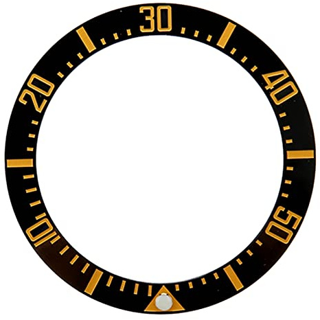 YUYTE Accesorio de reparación para relojeros: Inserto de Bisel cerámico de 40 mm con Acabado Dorado y Negro, Compatible con Cajas De Reloj estándar